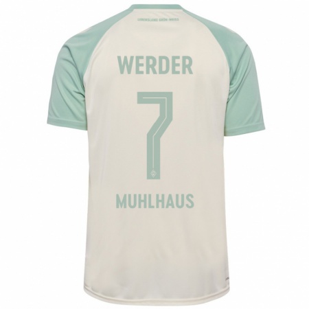 Kandiny Uomo Maglia Larissa Mühlhaus #7 Bianco Sporco Verde Chiaro Kit Gara Away 2024/25 Maglietta