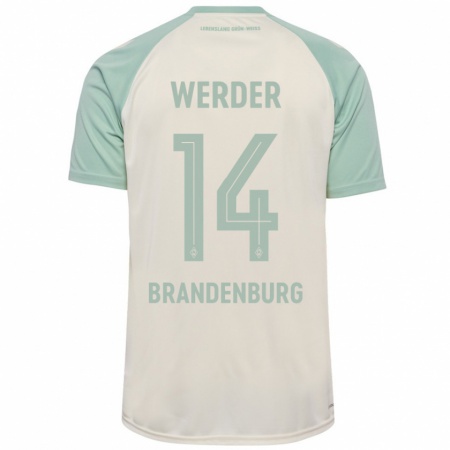 Kandiny Heren Michaela Brandenburg #14 Off-White Lichtgroen Uitshirt Uittenue 2024/25 T-Shirt