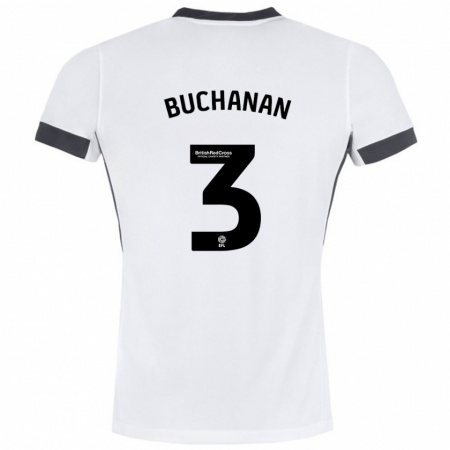 Kandiny Heren Lee Buchanan #3 Wit Zwart Uitshirt Uittenue 2024/25 T-Shirt