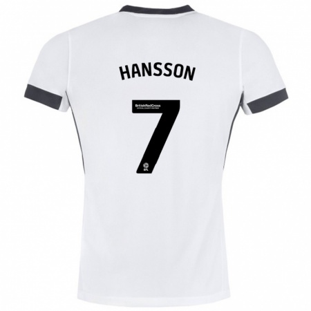 Kandiny Heren Emil Hansson #7 Wit Zwart Uitshirt Uittenue 2024/25 T-Shirt