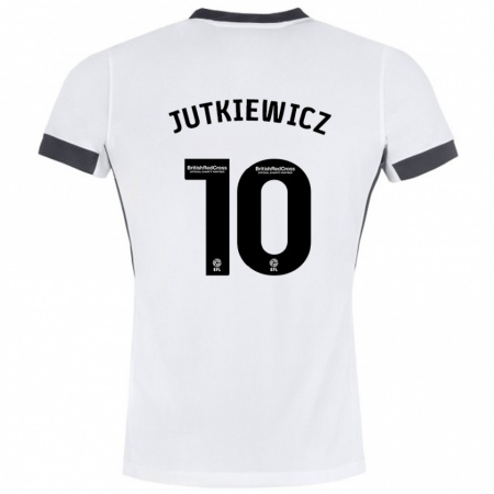 Kandiny Heren Lukas Jutkiewicz #10 Wit Zwart Uitshirt Uittenue 2024/25 T-Shirt