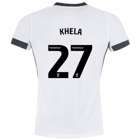 Kandiny Heren Brandon Khela #27 Wit Zwart Uitshirt Uittenue 2024/25 T-Shirt