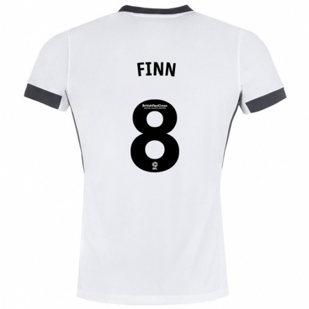 Kandiny Uomo Maglia Jamie Finn #8 Bianco Nero Kit Gara Away 2024/25 Maglietta