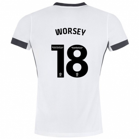 Kandiny Heren Louanne Worsey #18 Wit Zwart Uitshirt Uittenue 2024/25 T-Shirt