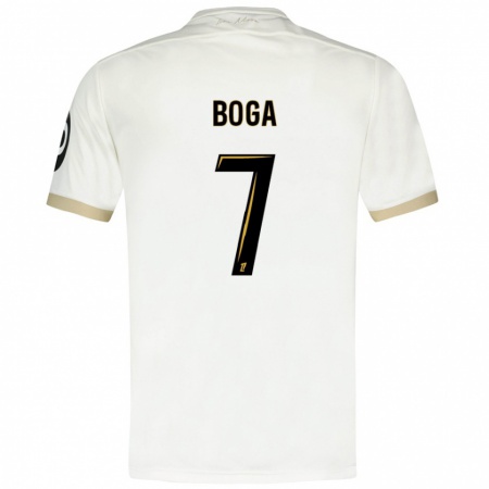 Kandiny Uomo Maglia Jérémie Boga #7 Bianco Oro Kit Gara Away 2024/25 Maglietta