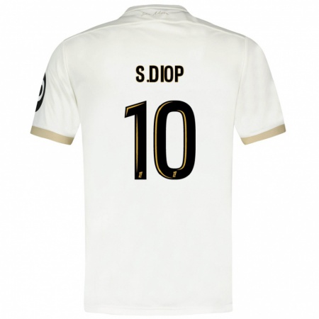 Kandiny Uomo Maglia Sofiane Diop #10 Bianco Oro Kit Gara Away 2024/25 Maglietta