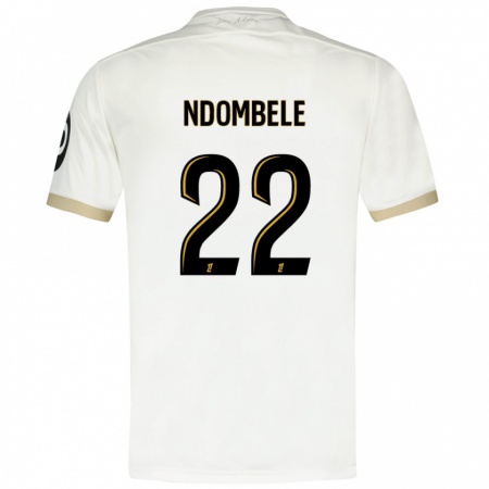 Kandiny Heren Tanguy Ndombélé #22 Wit Goud Uitshirt Uittenue 2024/25 T-Shirt