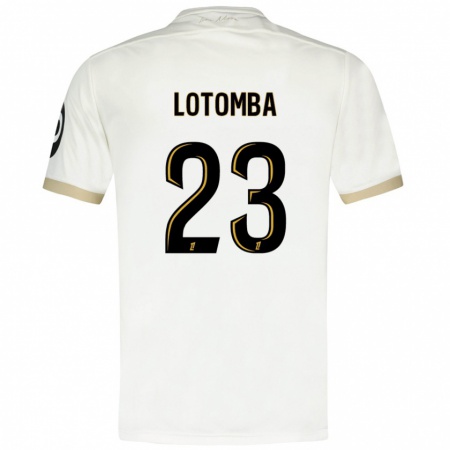 Kandiny Uomo Maglia Jordan Lotomba #23 Bianco Oro Kit Gara Away 2024/25 Maglietta