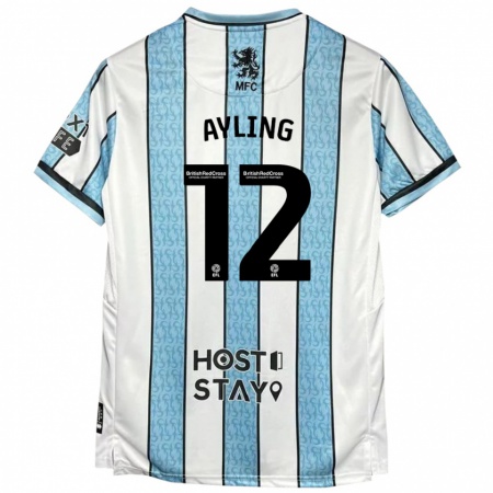 Kandiny Heren Luke Ayling #12 Witblauw Uitshirt Uittenue 2024/25 T-Shirt