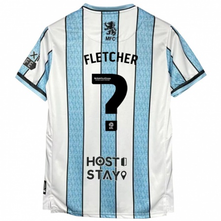 Kandiny Uomo Maglia Isaac Fletcher #0 Bianco Blu Kit Gara Away 2024/25 Maglietta