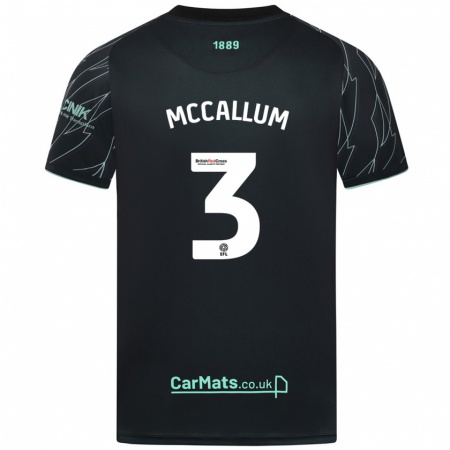 Kandiny Heren Sam Mccallum #3 Zwart Groen Uitshirt Uittenue 2024/25 T-Shirt