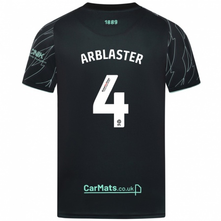 Kandiny Uomo Maglia Oliver Arblaster #4 Nero Verde Kit Gara Away 2024/25 Maglietta