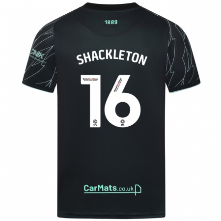 Kandiny Heren Jamie Shackleton #16 Zwart Groen Uitshirt Uittenue 2024/25 T-Shirt