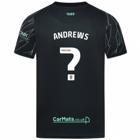 Kandiny Heren Ryan Andrews #0 Zwart Groen Uitshirt Uittenue 2024/25 T-Shirt