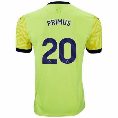 Kandiny Uomo Maglia Atlanta Primus #20 Giallo Kit Gara Away 2024/25 Maglietta