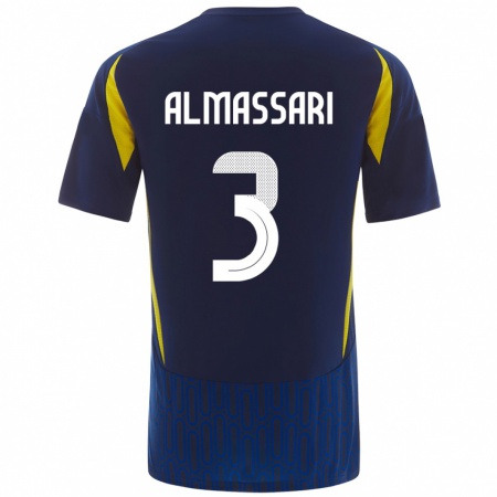 Kandiny Heren Wadha Almassari #3 Blauw Geel Uitshirt Uittenue 2024/25 T-Shirt