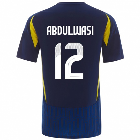 Kandiny Heren Dalal Abdulwasi #12 Blauw Geel Uitshirt Uittenue 2024/25 T-Shirt