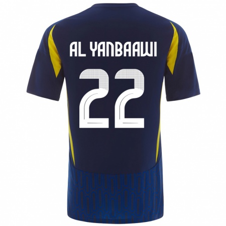 Kandiny Heren Tahani Al-Yanbaawi #22 Blauw Geel Uitshirt Uittenue 2024/25 T-Shirt