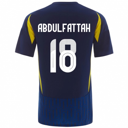 Kandiny Heren Abdulfattah Adam #18 Blauw Geel Uitshirt Uittenue 2024/25 T-Shirt