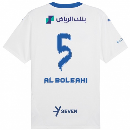 Kandiny Heren Ali Al-Bulayhi #5 Wit Blauw Uitshirt Uittenue 2024/25 T-Shirt