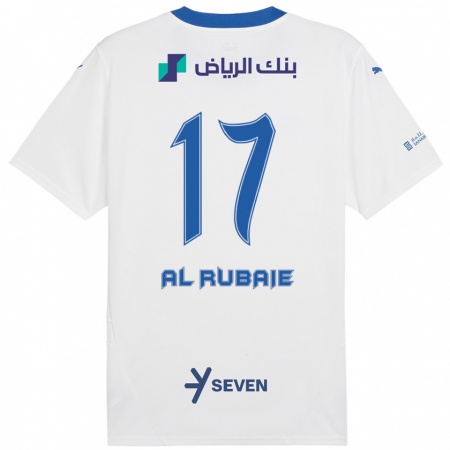 Kandiny Heren Mohammed Al-Rubaie #17 Wit Blauw Uitshirt Uittenue 2024/25 T-Shirt