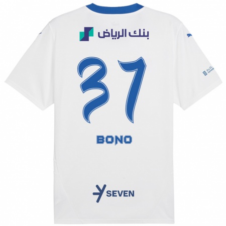 Kandiny Heren Bono #37 Wit Blauw Uitshirt Uittenue 2024/25 T-Shirt