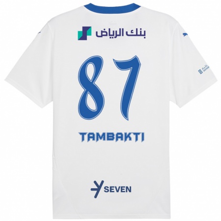 Kandiny Heren Hassan Tambakti #87 Wit Blauw Uitshirt Uittenue 2024/25 T-Shirt