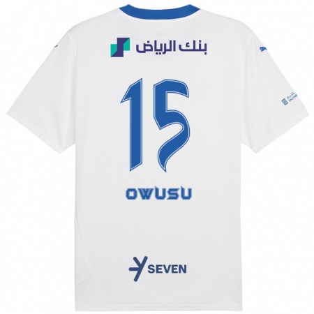 Kandiny Uomo Maglia Mavis Owusu #15 Bianco Blu Kit Gara Away 2024/25 Maglietta