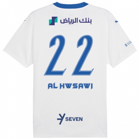 Kandiny Heren Shorouq Al-Hwsawi #22 Wit Blauw Uitshirt Uittenue 2024/25 T-Shirt