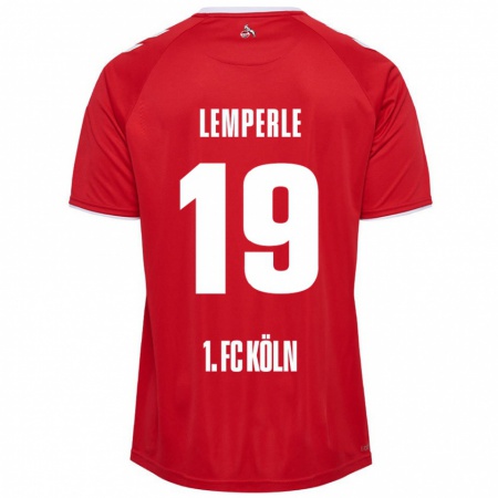 Kandiny Uomo Maglia Tim Lemperle #19 Rosso Bianco Kit Gara Away 2024/25 Maglietta