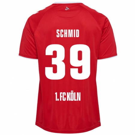 Kandiny Hombre Camiseta Maximilian Schmid #39 Rojo Blanco 2ª Equipación 2024/25 La Camisa