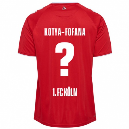 Kandiny Uomo Maglia Assad Kotya-Fofana #0 Rosso Bianco Kit Gara Away 2024/25 Maglietta