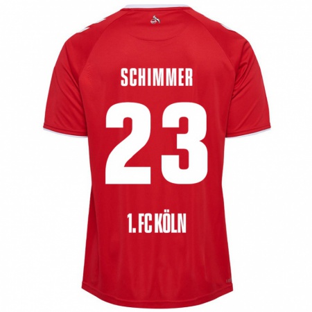 Kandiny Hombre Camiseta Marleen Schimmer #23 Rojo Blanco 2ª Equipación 2024/25 La Camisa