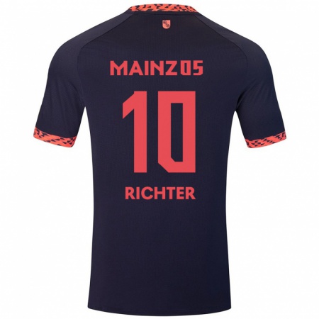 Kandiny Herren Marco Richter #10 Blau Korallenrot Auswärtstrikot Trikot 2024/25 T-Shirt Österreich