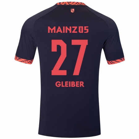 Kandiny Herren Daniel Gleiber #27 Blau Korallenrot Auswärtstrikot Trikot 2024/25 T-Shirt Österreich