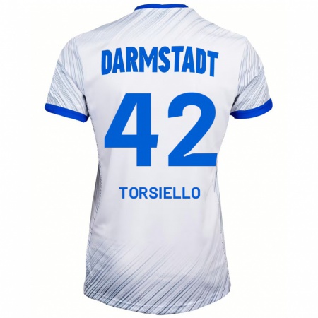 Kandiny Herren Fabio Torsiello #42 Weiß Blau Auswärtstrikot Trikot 2024/25 T-Shirt Österreich