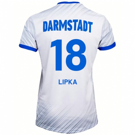 Kandiny Män David Lipka #18 Vit Blå Bortatröja Matchtröjor 2024/25 Tröjor T-Tröja