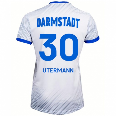 Kandiny Herren Anton Utermann #30 Weiß Blau Auswärtstrikot Trikot 2024/25 T-Shirt Österreich