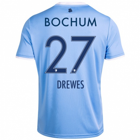 Kandiny Herren Patrick Drewes #27 Himmelblau Auswärtstrikot Trikot 2024/25 T-Shirt Österreich