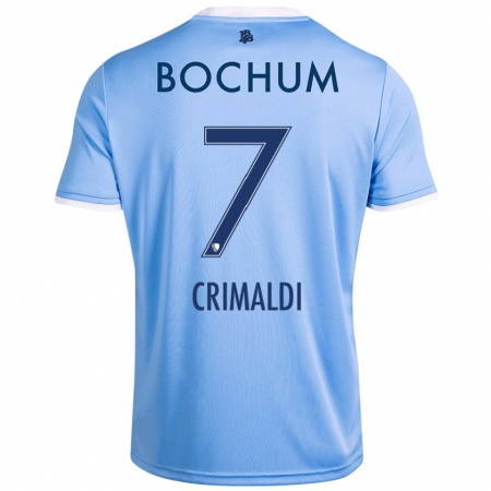 Kandiny Uomo Maglia Alessandro Crimaldi #7 Azzurro Cielo Kit Gara Away 2024/25 Maglietta