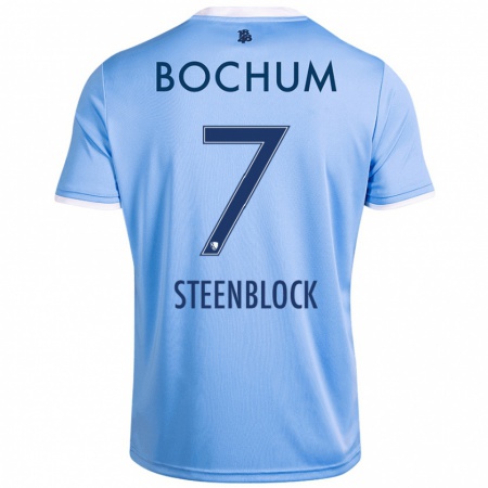 Kandiny Herren Jannis Steenblock #7 Himmelblau Auswärtstrikot Trikot 2024/25 T-Shirt Österreich