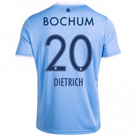 Kandiny Uomo Maglia Sam Dietrich #20 Azzurro Cielo Kit Gara Away 2024/25 Maglietta