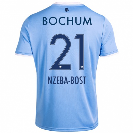 Kandiny Herren Jan Nzeba-Bost #21 Himmelblau Auswärtstrikot Trikot 2024/25 T-Shirt Österreich