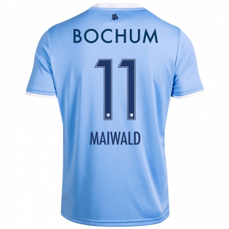 Kandiny Uomo Maglia Anna Maiwald #11 Azzurro Cielo Kit Gara Away 2024/25 Maglietta