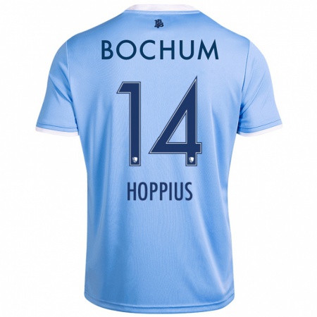 Kandiny Hombre Camiseta Dörthe Hoppius #14 Azul Cielo 2ª Equipación 2024/25 La Camisa