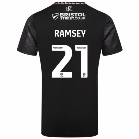 Kandiny Uomo Maglia Aaron Ramsey #21 Nero Kit Gara Away 2024/25 Maglietta