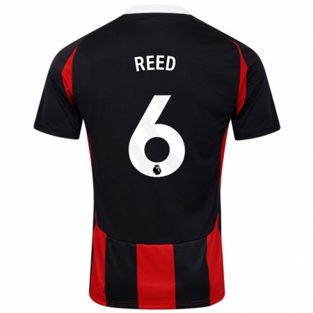 Kandiny Uomo Maglia Harrison Reed #6 Nero Rosso Kit Gara Away 2024/25 Maglietta