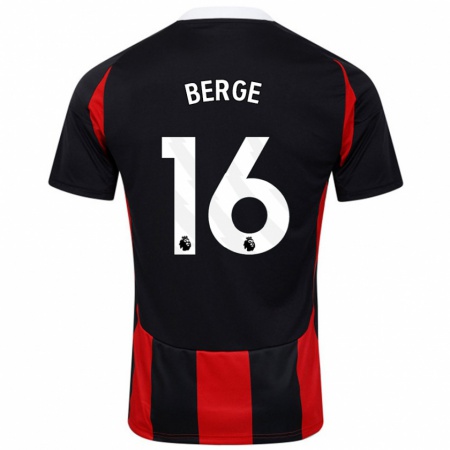 Kandiny Hombre Camiseta Sander Berge #16 Negro Rojo 2ª Equipación 2024/25 La Camisa