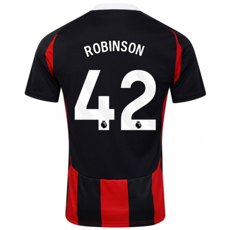 Kandiny Hombre Camiseta Charlie Robinson #42 Negro Rojo 2ª Equipación 2024/25 La Camisa