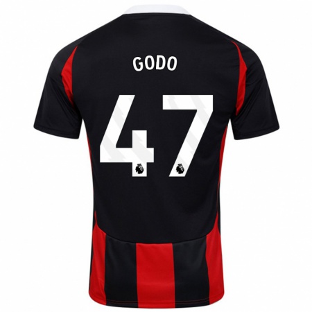 KandinyメンズMartial Godo#47黒 赤アウェイシャツ2024/25ジャージーユニフォーム